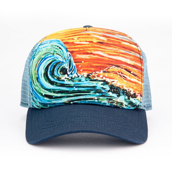 Sunset Surf Artist series trucker hat by Abby Paffrath Art 4 All