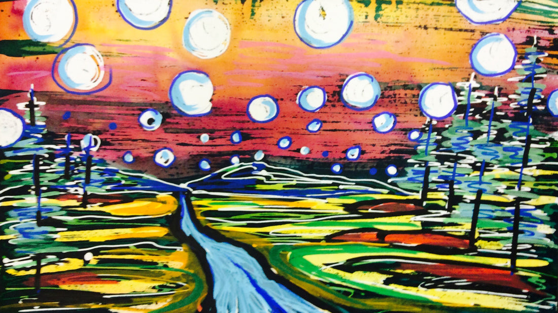 Bubble Sky Sticker - Art 4 All Hats & Artwork by Abby Paffrath