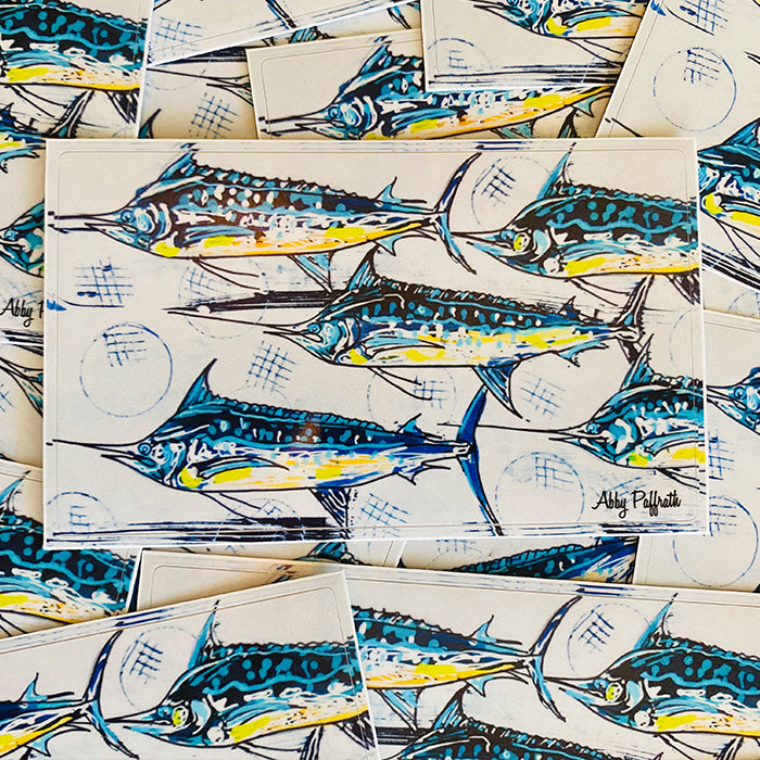 Blue Marlin Sticker - Art 4 All Hats & Artwork by Abby Paffrath