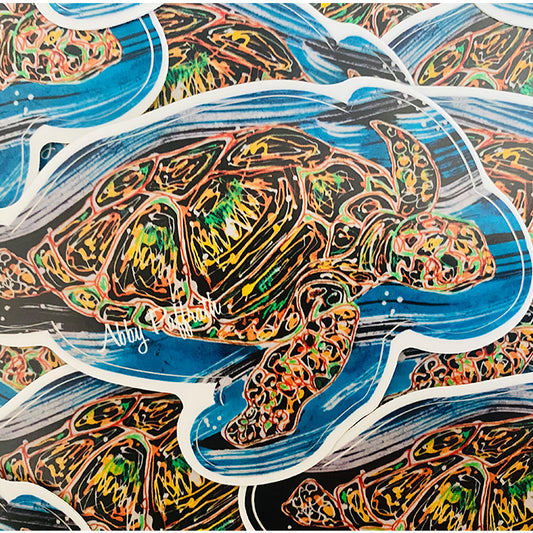Green Turtle Cay Sticker - Art 4 All Hats & Artwork by Abby Paffrath