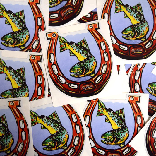 Lucky Fishing Sticker - Art 4 All Hats & Artwork by Abby Paffrath