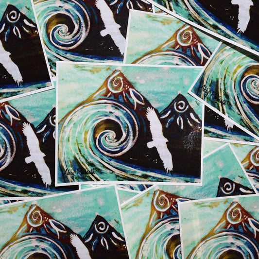Surf Break Sticker - Art 4 All Hats & Artwork by Abby Paffrath