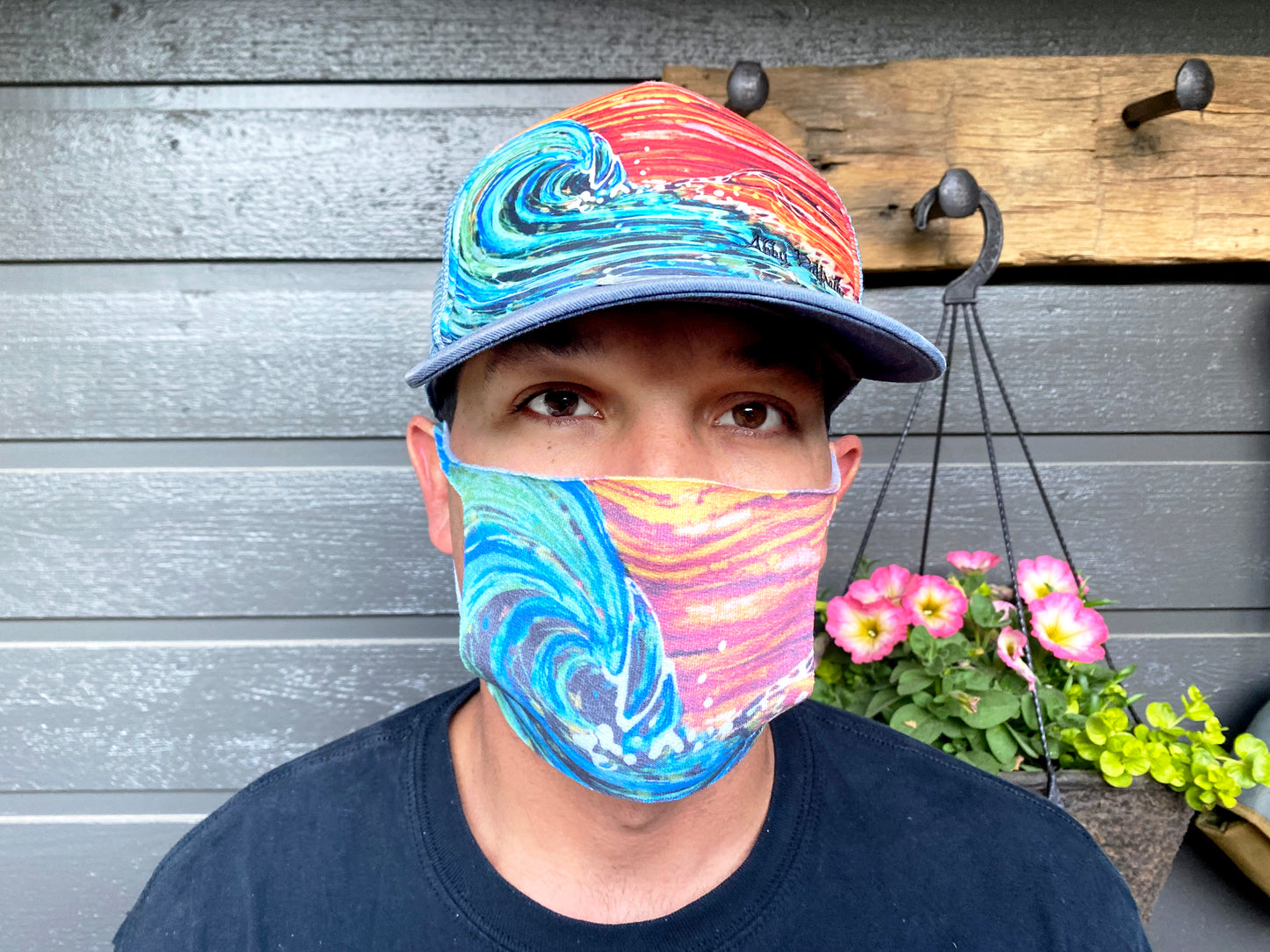Sunset Surf Face Mask - Art 4 All Hats & Artwork by Abby Paffrath
