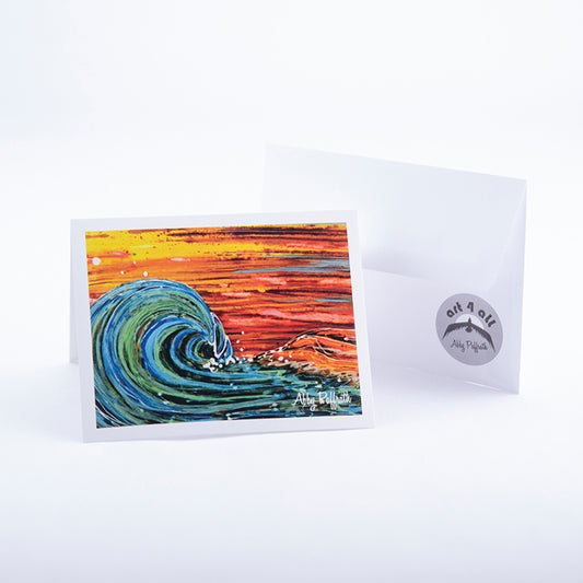 Sunset Surf Greeting Card - Art 4 All Hats & Artwork by Abby Paffrath