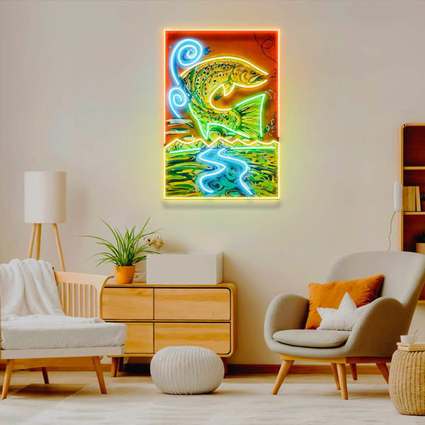 Neon Art - Trout - Art 4 All Hats & Artwork by Abby Paffrath