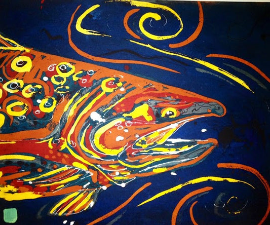 Salmon Head - Art 4 All Hats & Artwork by Abby Paffrath