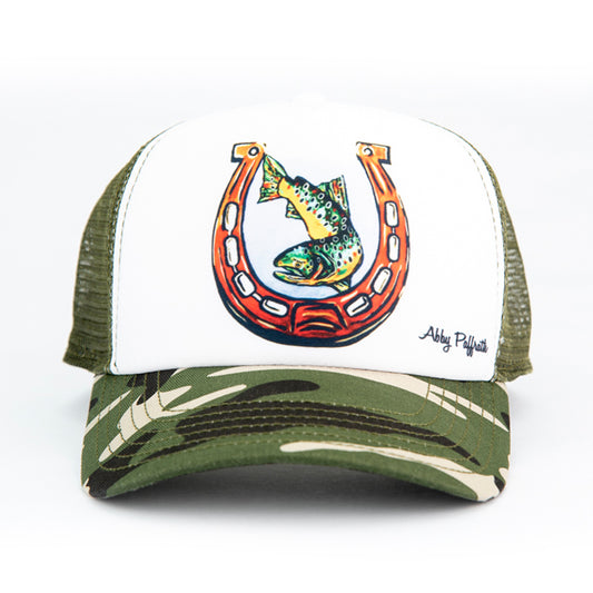 Lucky Fishing Hat Artist series trucker hat by Abby Paffrath Art 4 All