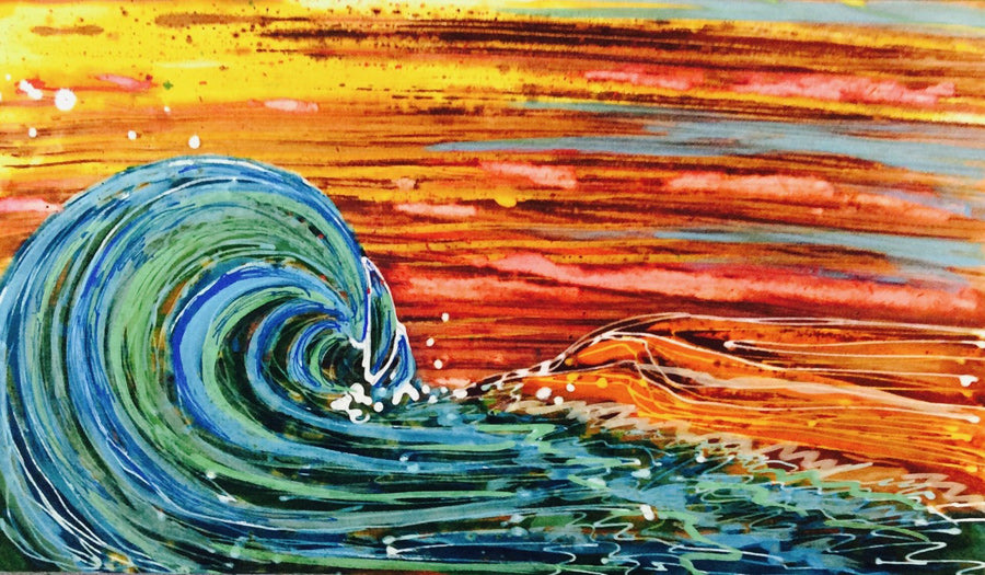 Sunset Surf Original artwork by Abby Paffrath Art 4 All