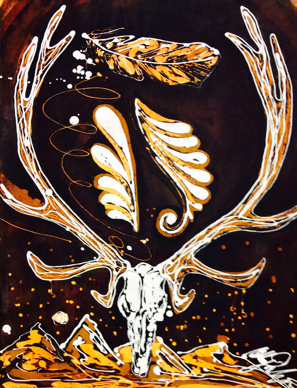 Skull Series Orange - Art 4 All Hats & Artwork by Abby Paffrath