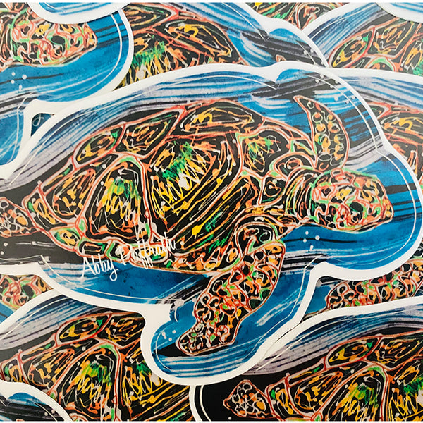 Green Turtle Cay Sticker - Art 4 All Hats & Artwork by Abby Paffrath