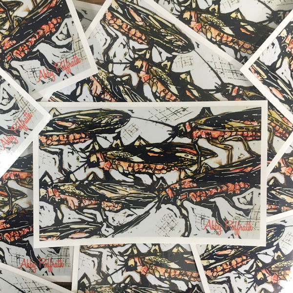 Salmon Flies vinyl sticker by Abby Paffrath Art 4 All