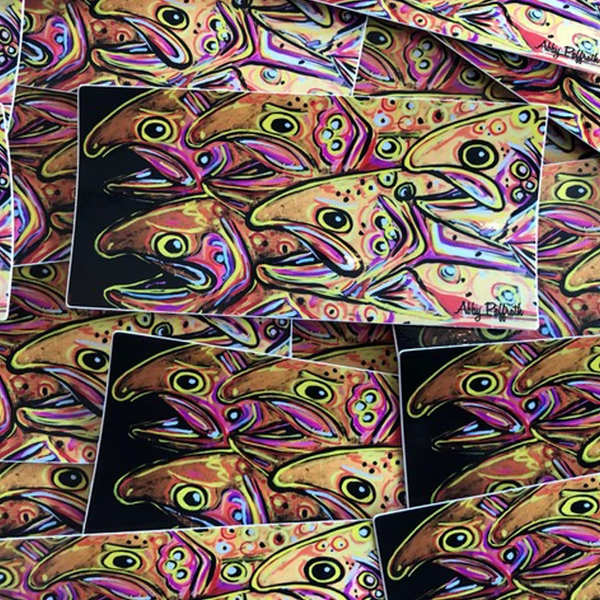 Golden Trout Sticker - Art 4 All Hats & Artwork by Abby Paffrath
