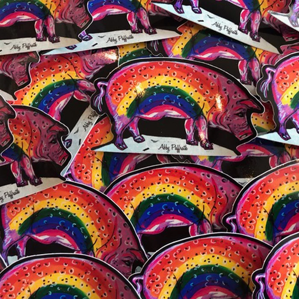 Hog Bow Sticker - Art 4 All Hats & Artwork by Abby Paffrath