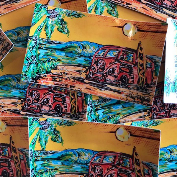 Surf Bum Sticker - Art 4 All Hats & Artwork by Abby Paffrath